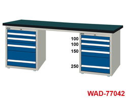 供应销售双柜WAD 77041N天钢工作桌——昆山天金冈电子专业办公产品解决方案